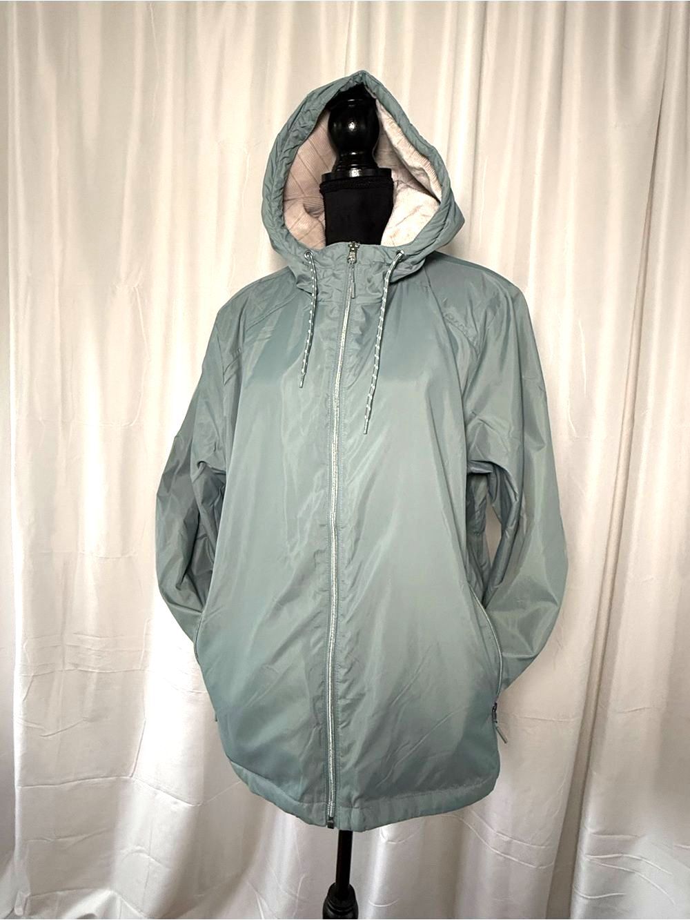 Free Country NWOT Storm Blue Sherpa Lined Hooded Windbreaker Jacket Plus XXL